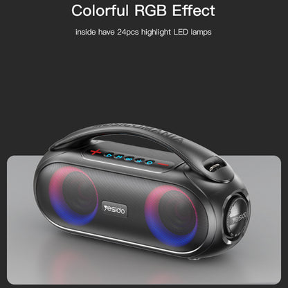 Prenosný Bluetooth reproduktor Yesido YSW19, 40W, RGB, Vodotesný, Čierny