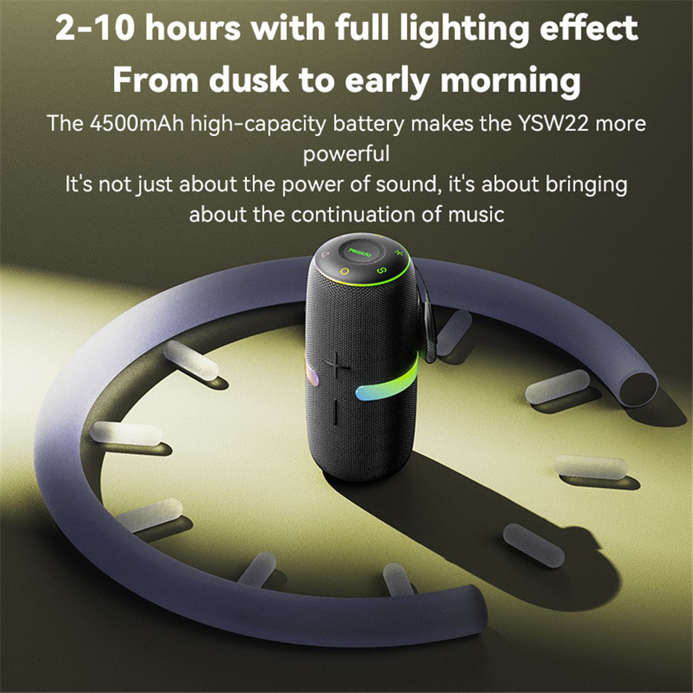 Prenosný Bluetooth reproduktor Yesido YSW22, 30W, RGB, Vodotesný, Čierny