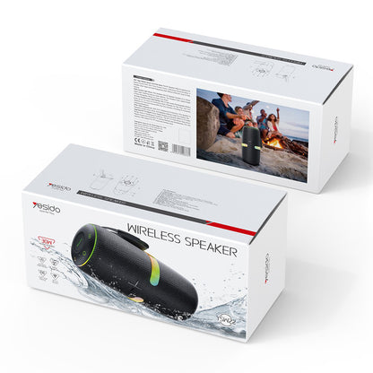 Prenosný Bluetooth reproduktor Yesido YSW22, 30W, RGB, Vodotesný, Čierny
