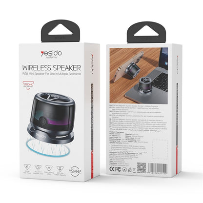 Prenosný Bluetooth reproduktor Yesido YSW32, 3W, RGB, čierny