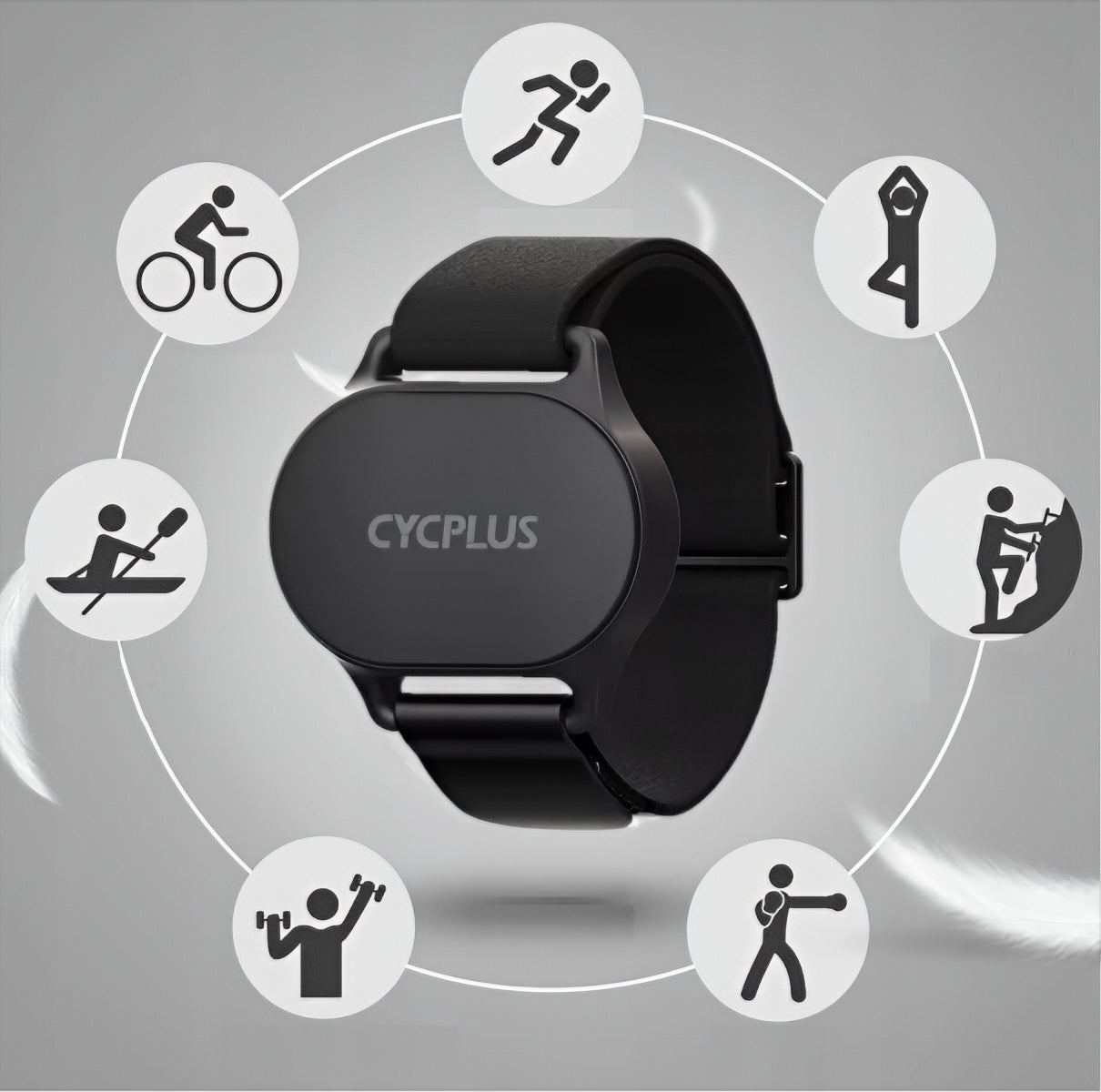 Náramok na monitorovanie srdcového rytmu Cycplus H1, čierny