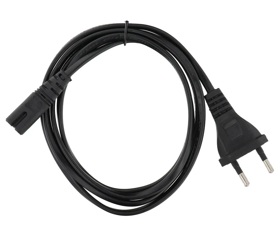 Napájací kábel OEM, 2Piny, 1.5m, Čierny