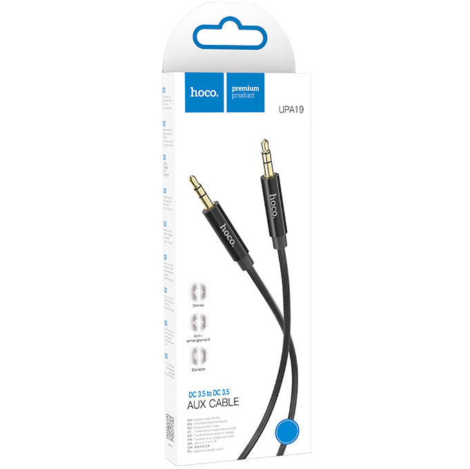 Audio kábel 3.5mm - 3.5mm HOCO UPA19, 1m, čierny