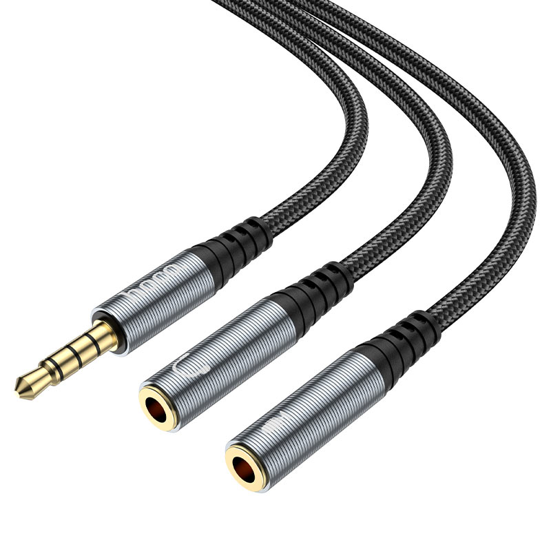 Audio adaptér 3.5mm - 2 x 3.5mm HOCO UPA21-2, 0.25m, Čierny