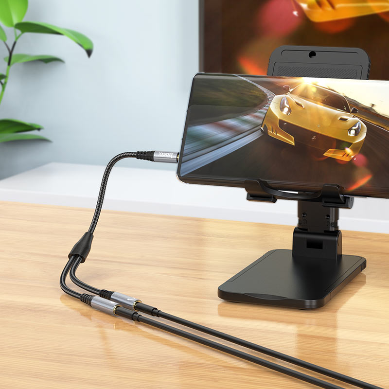 Audio adaptér 3.5mm - 2 x 3.5mm HOCO UPA21-2, 0.25m, Čierny