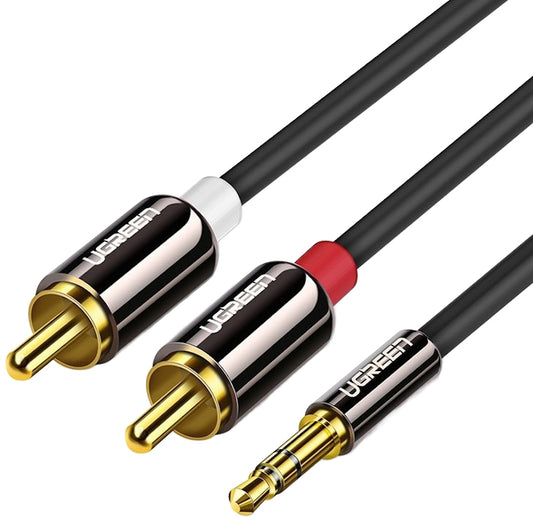 Audio kábel 3.5mm - 2 x RCA UGREEN AV116, 5m, čierny