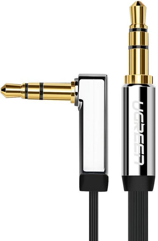 Audio kábel 3.5mm - 3.5mm UGREEN AV119 Angled, 1.5m, čierny