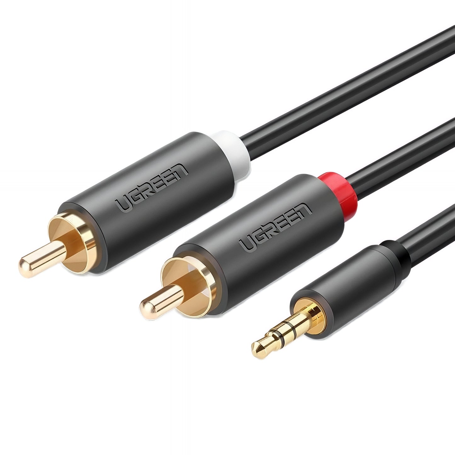 Audio kábel 3.5mm - 2 x RCA UGREEN AV102, 1.5m, Sivý