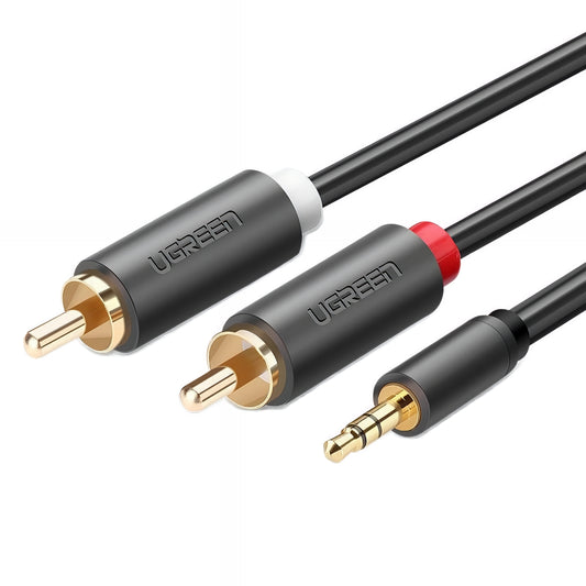 Audio Cable 3.5mm - 2 x RCA UGREEN AV102, 1.5m, Gray
