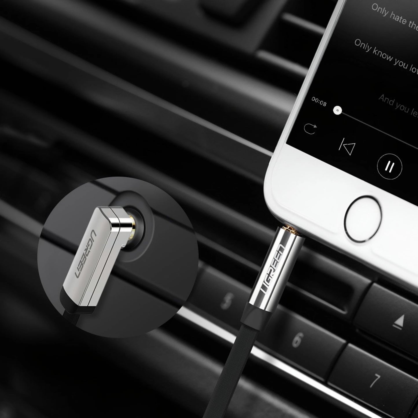 Audio kábel 3.5mm - 3.5mm UGREEN AV119 Angled, 3m, čierny