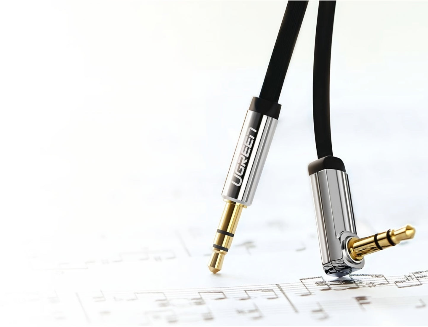 Audio kábel 3.5mm - 3.5mm UGREEN AV119 Angled, 3m, čierny