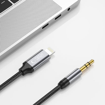 Audio kábel Lightning - 3.5mm Tech-Protect Ultraboost, 1m, Čierny