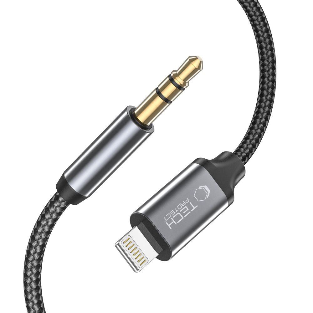 Audio kábel Lightning - 3.5mm Tech-Protect Ultraboost, 1m, Čierny