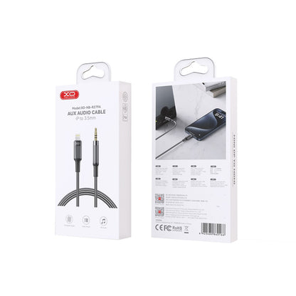 Audio kábel Lightning - 3.5mm XO Design NB-R279A, 1m, Čierny