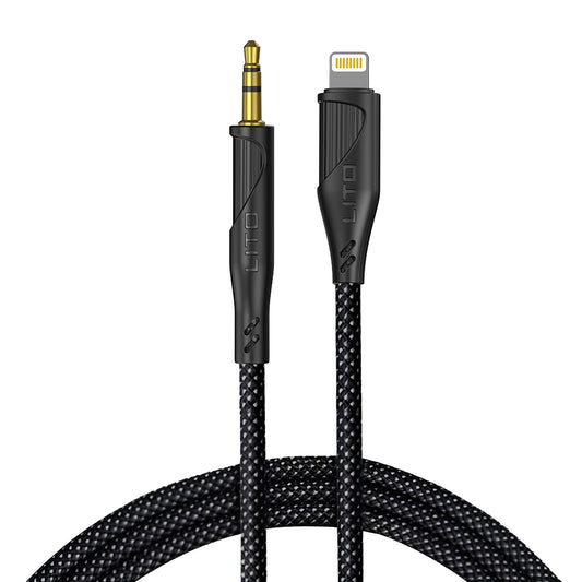 Audio kábel Lightning - 3.5mm Lito LA02, 1m, Čierny