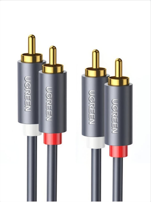 Audio kábel UGREEN AV104, 2 x RCA - 2 x RCA, 3m, čierny