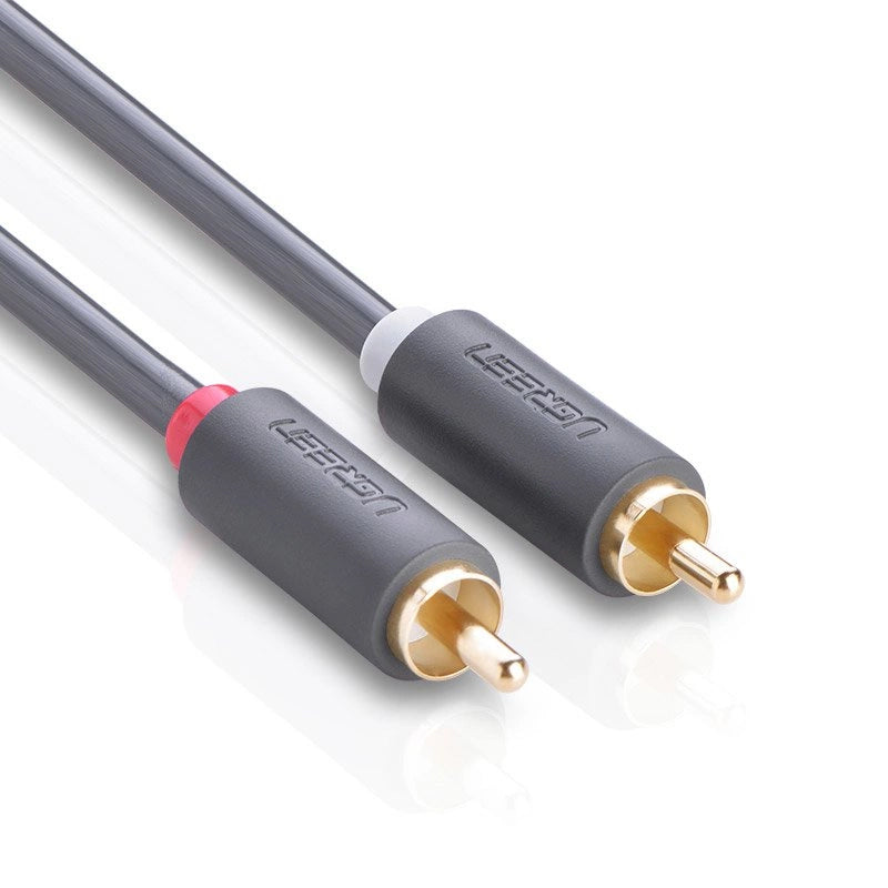 Audio kábel UGREEN AV104, 2 x RCA - 2 x RCA, 2m, čierny