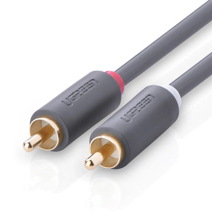 Audio kábel UGREEN AV104, 2 x RCA - 2 x RCA, 2m, čierny