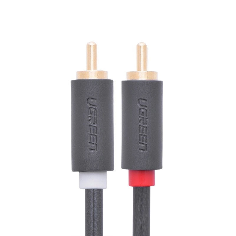 Audio kábel UGREEN AV104, 2 x RCA - 2 x RCA, 2m, čierny