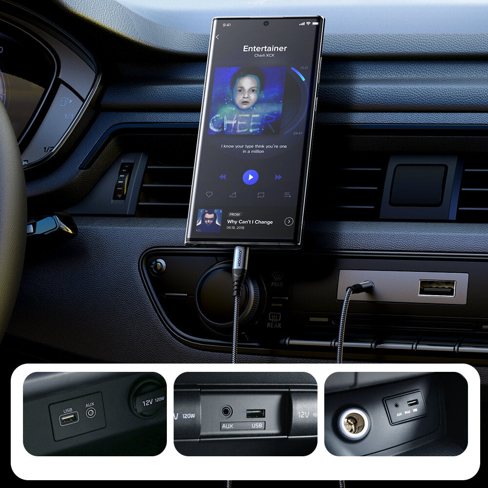 Audio kábel USB-C - 3.5mm Joyroom SY-A07, 1.2m, čierny
