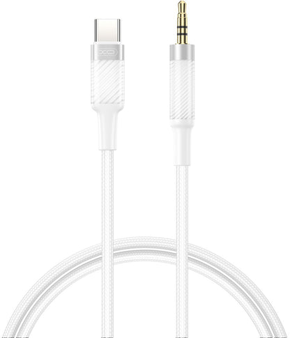 Audio kábel USB-C - 3.5mm XO Design NB-R279B, 1m, Biela