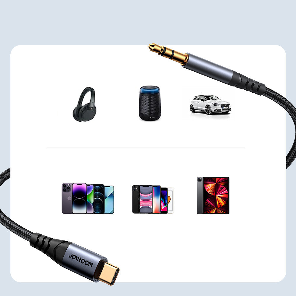 Audio kábel USB-C - 3.5mm Joyroom SY-A07, 1.2m, čierny