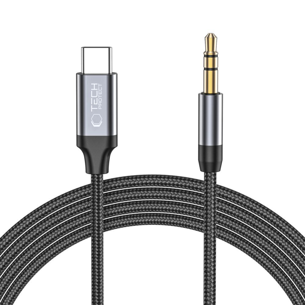 Audio kábel USB-C - 3.5mm Tech-Protect Ultraboost, 1m, Čierny