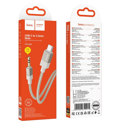 Audio kábel USB-C - 3.5mm HOCO UPA32B, 1m, Zlatý