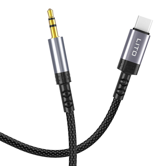 Audio kábel USB-C - 3.5mm Lito LA01T, 1m, Čierny
