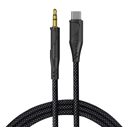 Audio kábel USB-C - 3.5mm Lito LA02, 1m, Čierny