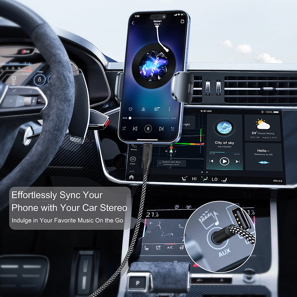 USB-C to 3.5mm Lito LA02 Audio Cable, 1m, Black