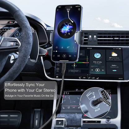 USB-C to 3.5mm Lito LA02 Audio Cable, 1m, Black