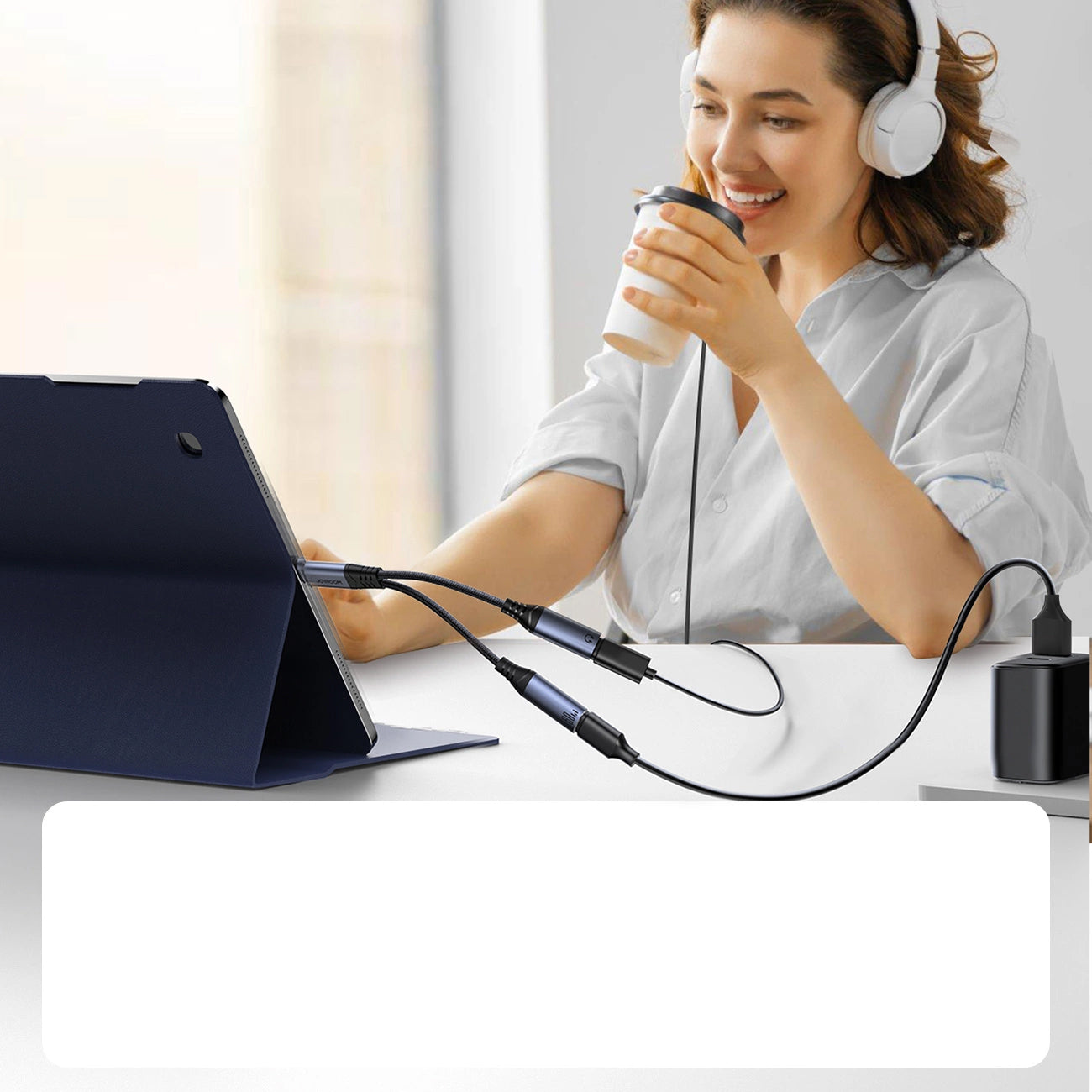 Audio kábel USB-C - 2 x USB-C Joyroom SY-C03, 0.14m, Čierny