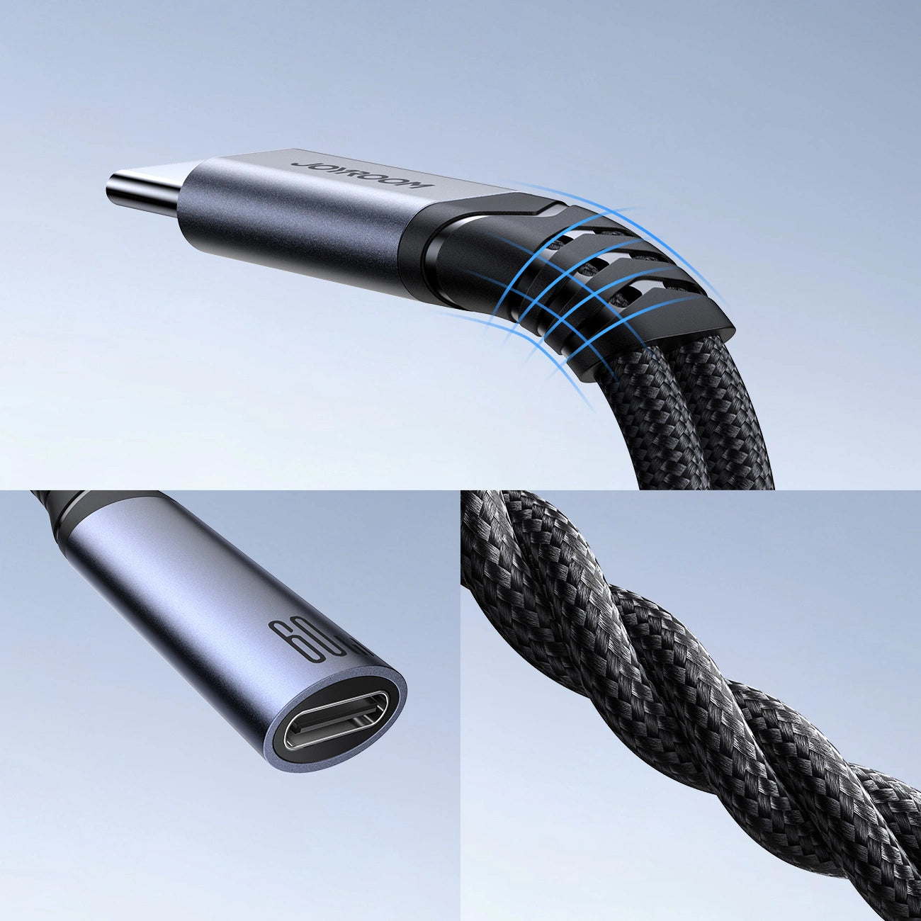 Audio kábel USB-C - 2 x USB-C Joyroom SY-C03, 0.14m, Čierny