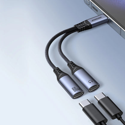 Audio kábel USB-C - 2 x USB-C Joyroom SY-C03, 0.14m, Čierny