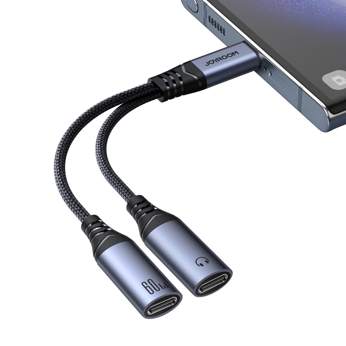 Audio kábel USB-C - 2 x USB-C Joyroom SY-C03, 0.14m, Čierny