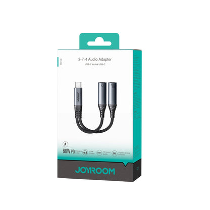Audio kábel USB-C - 2 x USB-C Joyroom SY-C03, 0.14m, Čierny