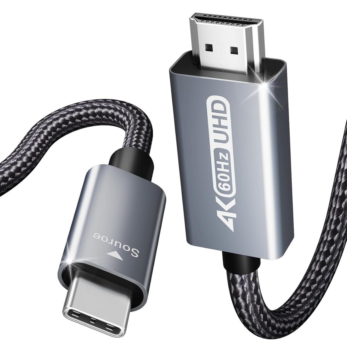 Audio a video kábel USB-C - HDMI Benfei, 0,9 m, sivý