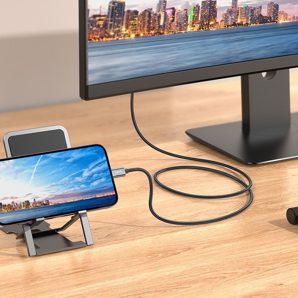 Audio a Video Kábel Lightning - HDMI HOCO UA27, 2m, Sivý