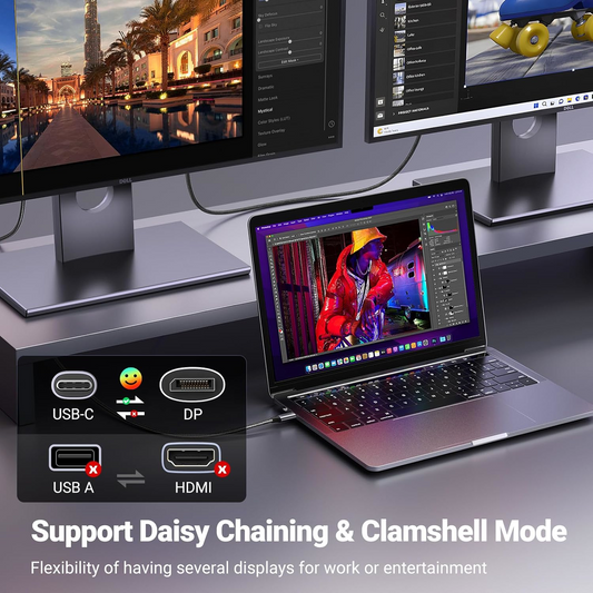 Audio a video kábel USB-C - DisplayPort UGREEN CM556 (25157), 1m, sivý
