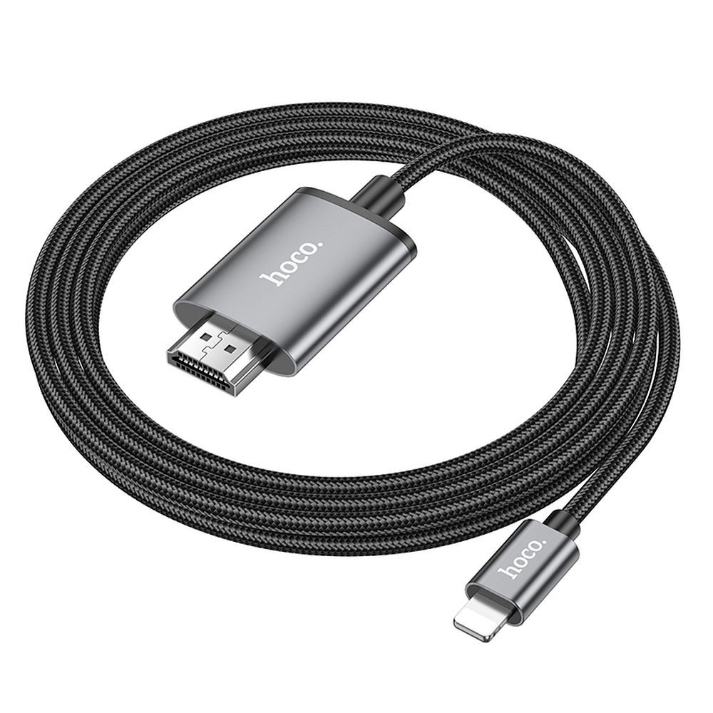 Audio a Video Kábel Lightning - HDMI HOCO UA27, 2m, Sivý