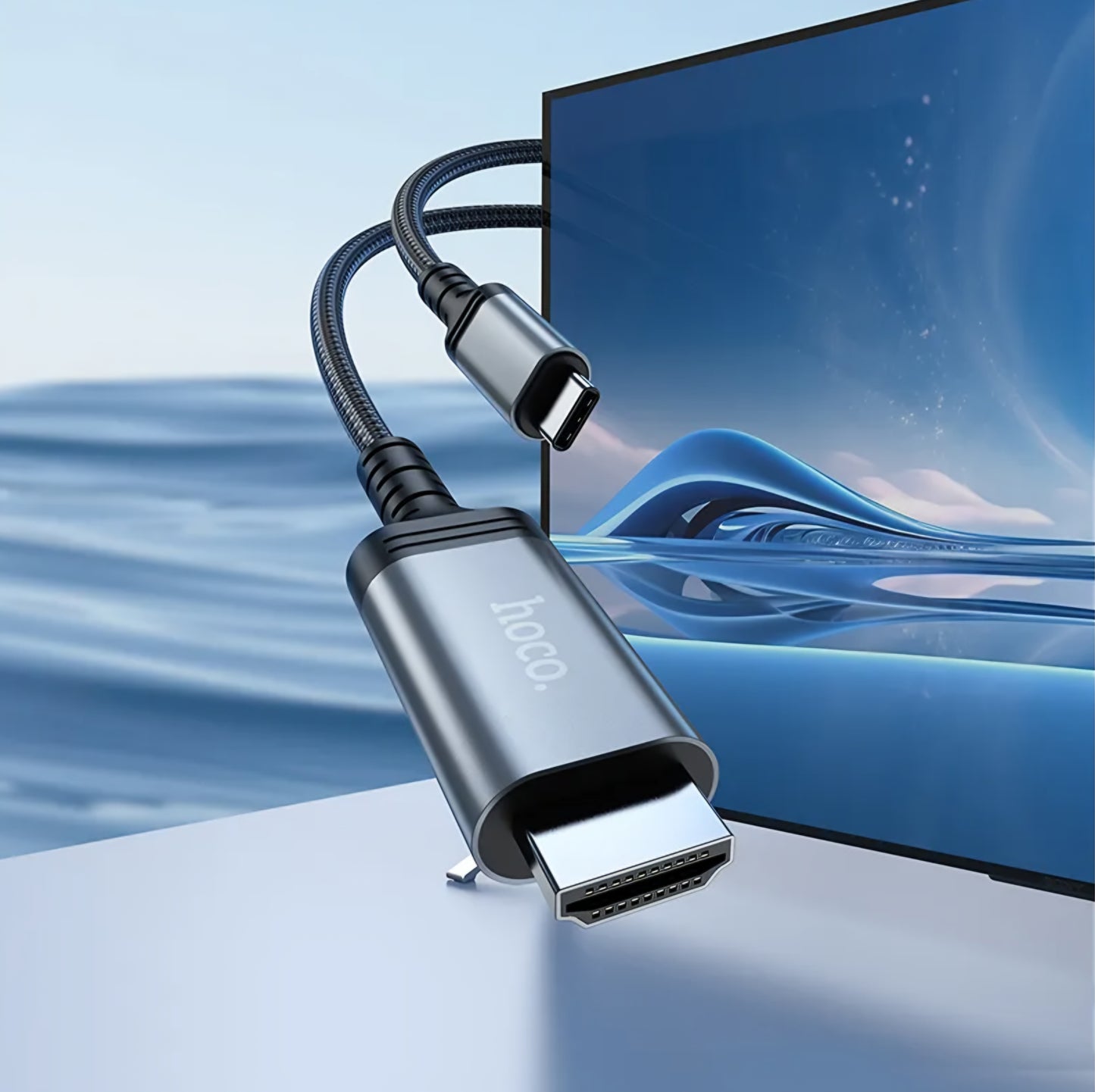 USB-C to HDMI Audio and Video Cable HOCO UA43, 1.8m, Gray
