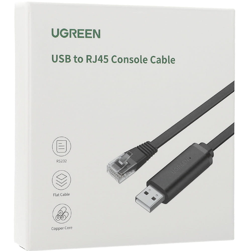 USB konzolový kábel UGREEN CM204, RJ45, 3m, čierny