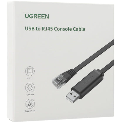 USB konzolový kábel UGREEN CM204, RJ45, 3m, čierny