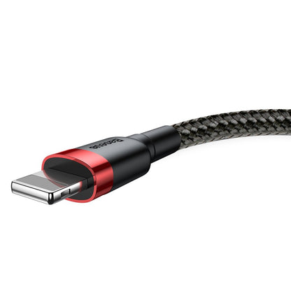 Dátový a nabíjací kábel USB-A - Lightning Baseus Cafule, 18W, 3m, Červený CALKLF-R91