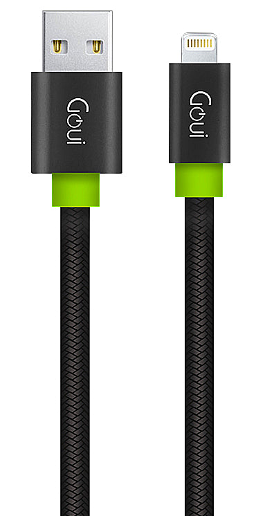 Dátový a nabíjací kábel USB-A - Lightning Goui Fashion Flat, 18 W, 1 m, čierny G-LC8PINFBF-K