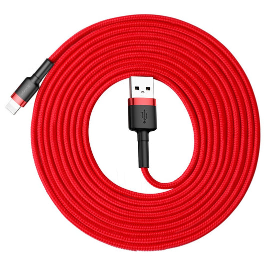 Dátový a nabíjací kábel USB-A - Lightning Baseus Cafule, 18W, 3m, Červený CALKLF-R09