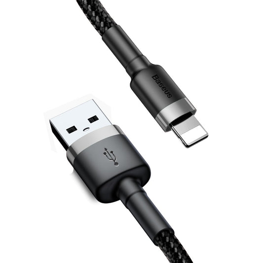Dátový a nabíjací kábel USB-A - Lightning Baseus Cafule, 18W, 3m, Sivý CALKLF-RG1