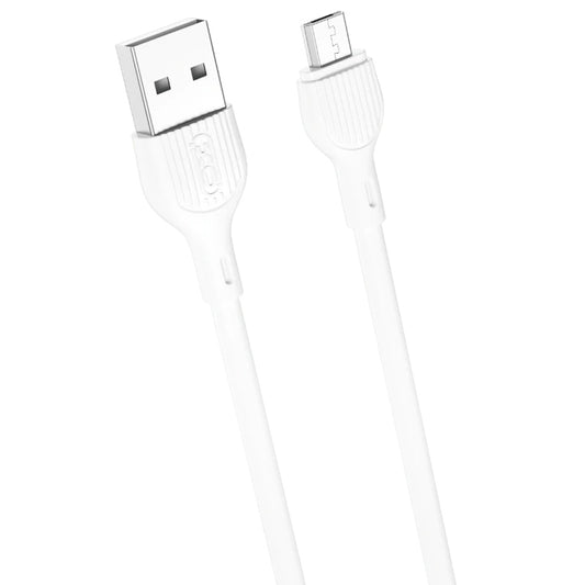 Dátový a nabíjací kábel USB-A - microUSB XO Design NB200, 10W, 1m, Biela