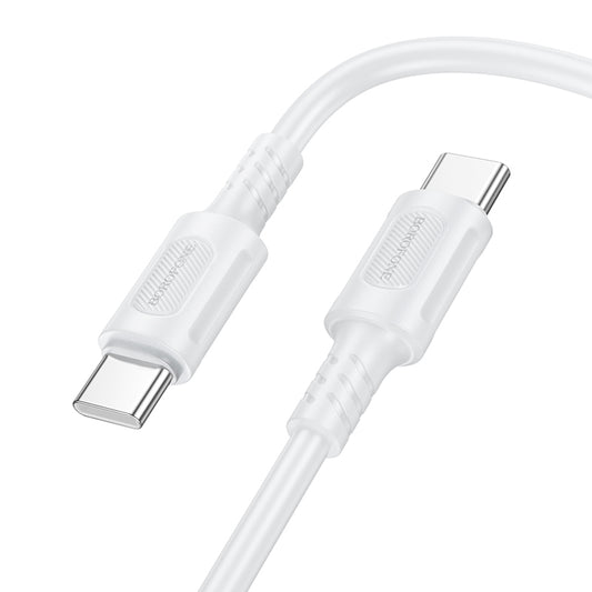 Dátový a nabíjací kábel USB-C - USB-C Borofone BX111 Feliz, 60 W, 1 m, biely 